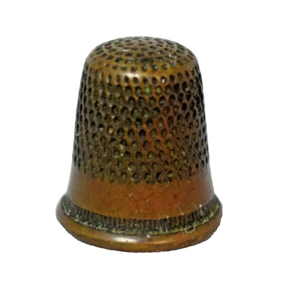 Antique Childrens Small 5/8 inch Copper Thimble - Picture 1 of 4